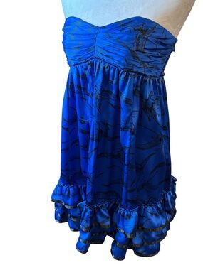 Betsey Johnson Y2K Era Silk Pterodactyl Dress Size 0